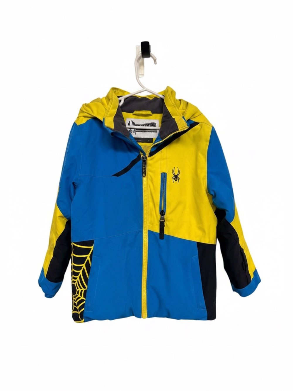 SPYDER LITTLE BOYS' CHALLENGER JACKET - COBALT / ACID YELLOW / BLACK - Size 6